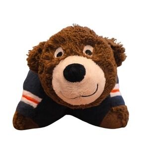 Pillow Pets Chicago Bears NFL Plush Stuffed Animal Folding Travel Pillow Brown